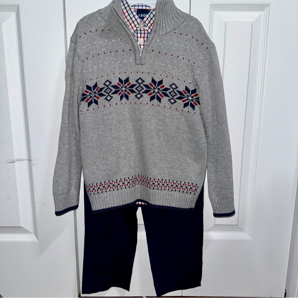 ❄️ IZOD Boys Snowflake Holiday 3-Piece Outfit Set Size 5